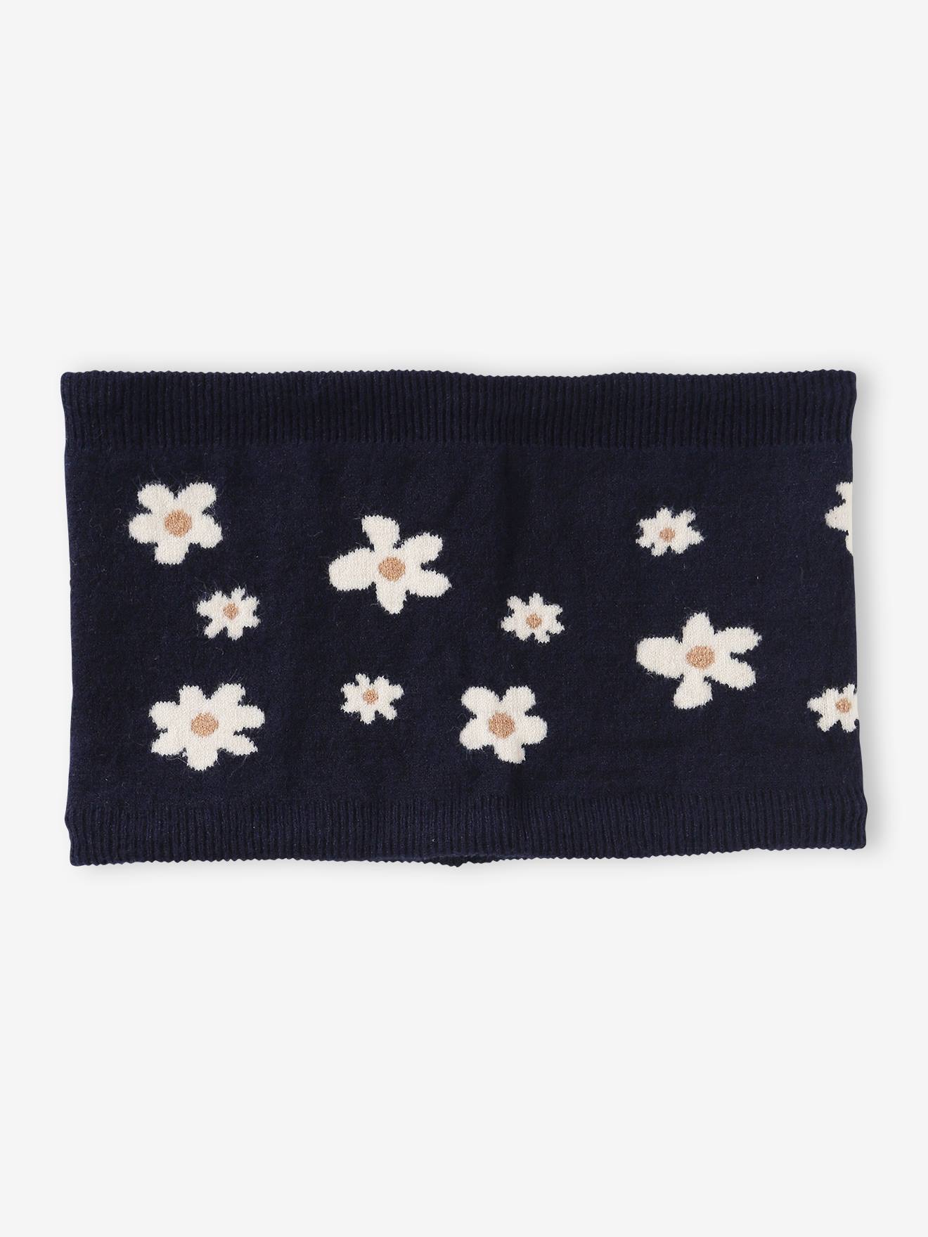 Mädchen Rundschal mit Jacquard-Blumen von Vertbaudet