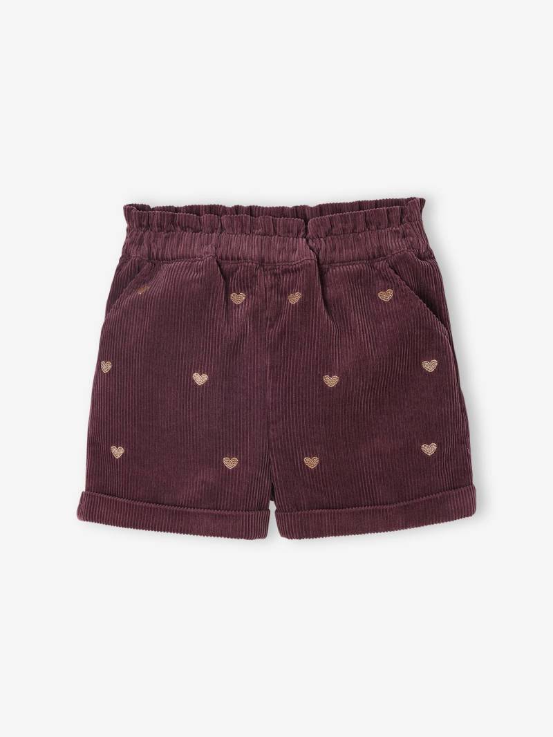 Mädchen Samt-Shorts mit glänzender Herzstickerei von Vertbaudet