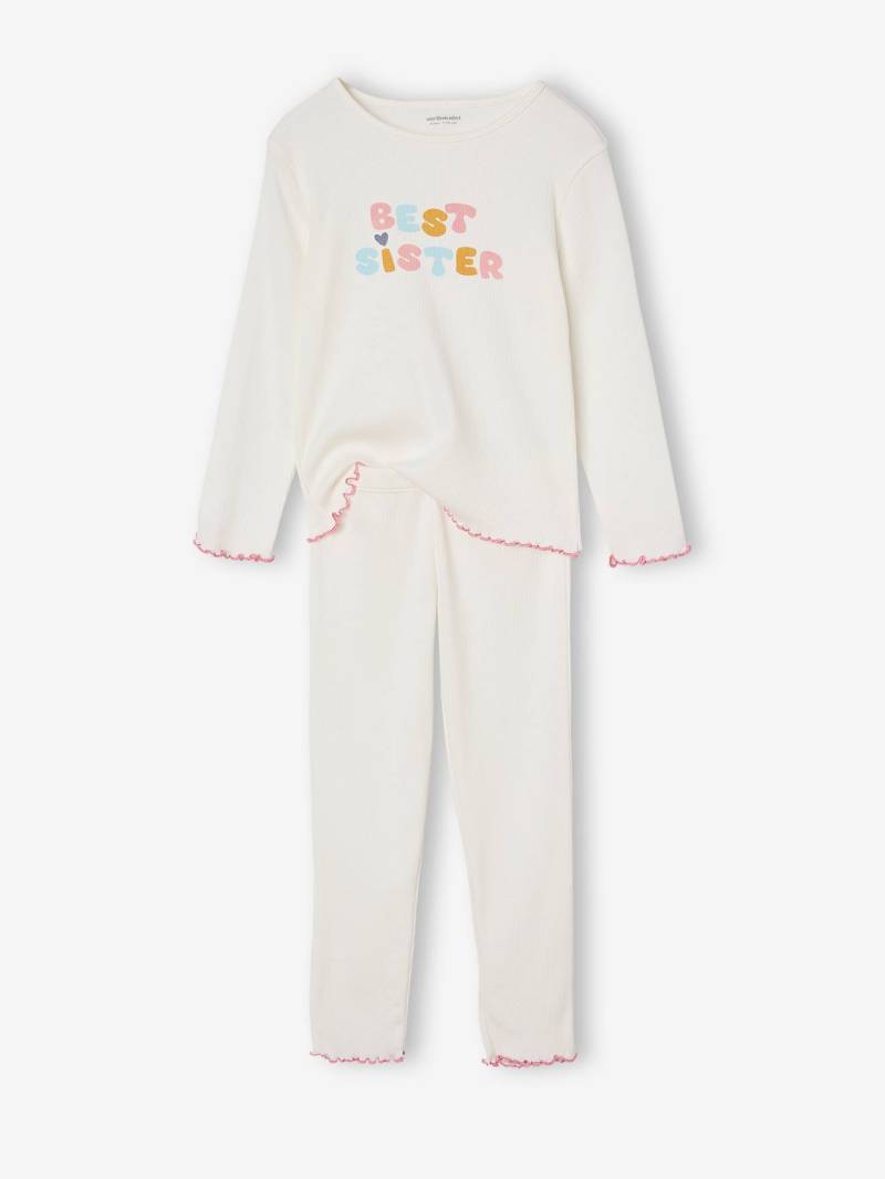 Mädchen Schlafanzug aus Ripp Best Sister von Vertbaudet