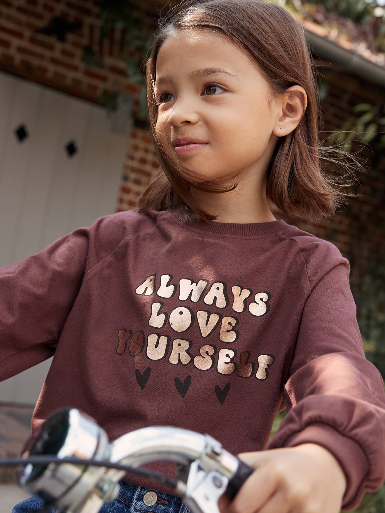 Mädchen Shirt mit Glanz-Schrift von Vertbaudet