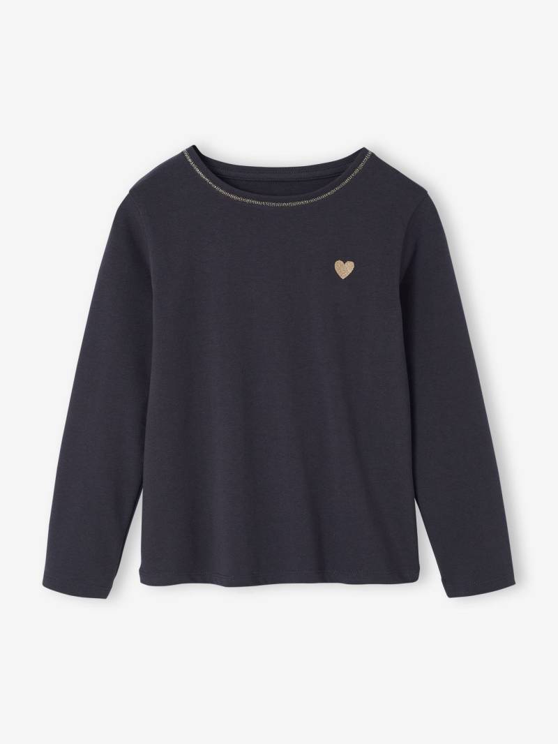 Mädchen Shirt mit Glitzerherz und Recycling-Baumwolle BASIC von Vertbaudet