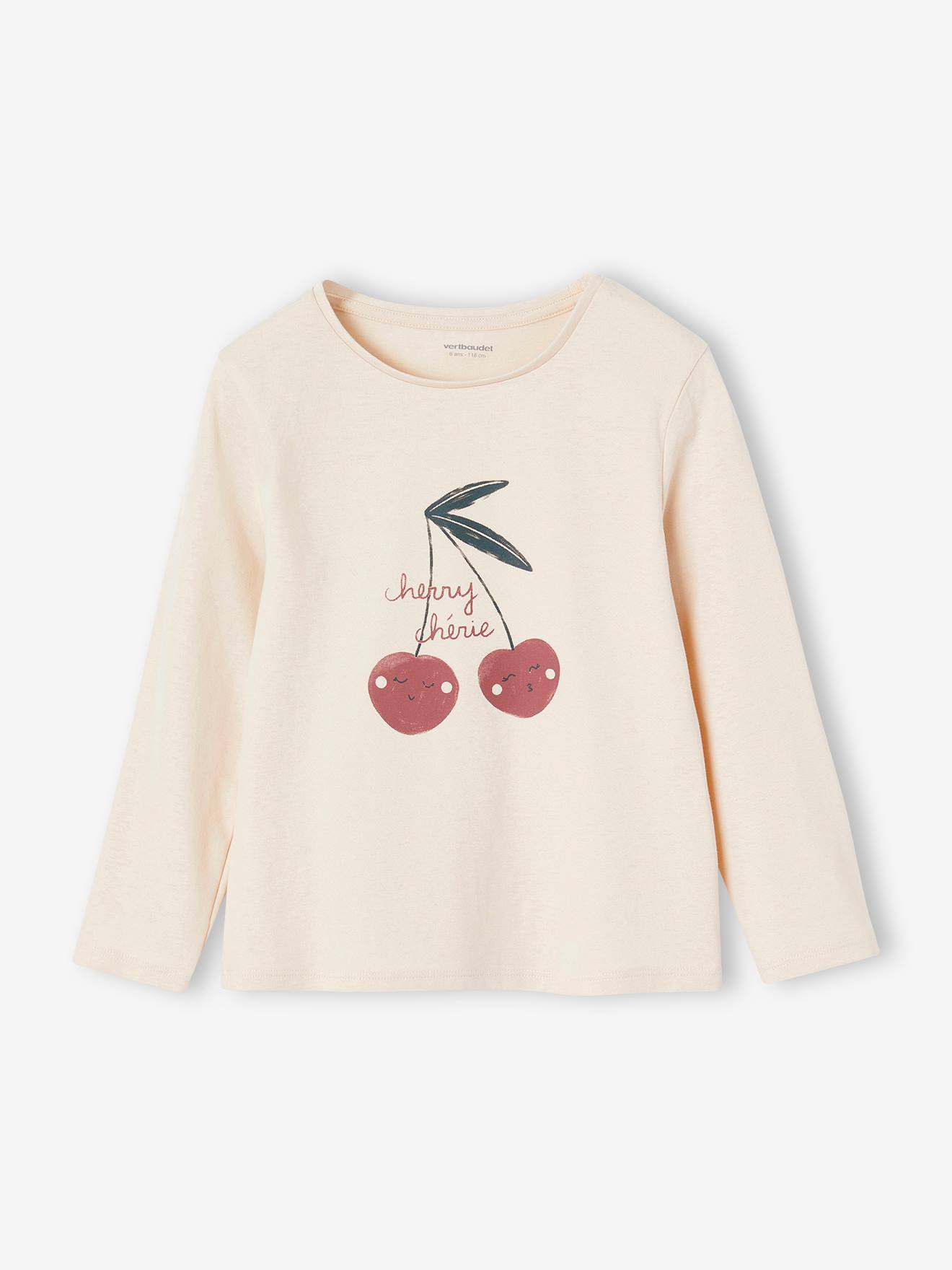 Mädchen Shirt mit Messageprint BASIC  kirschen von Vertbaudet