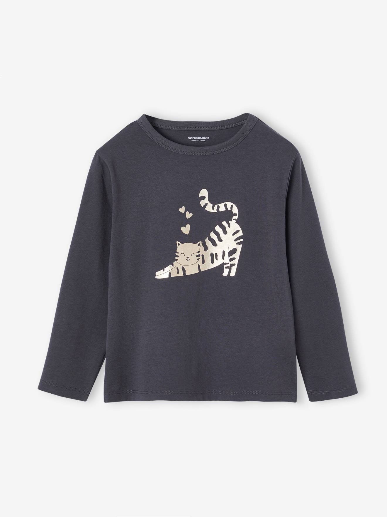 Mädchen Shirt mit Metallic-Print und Recycling-Baumwolle von Vertbaudet