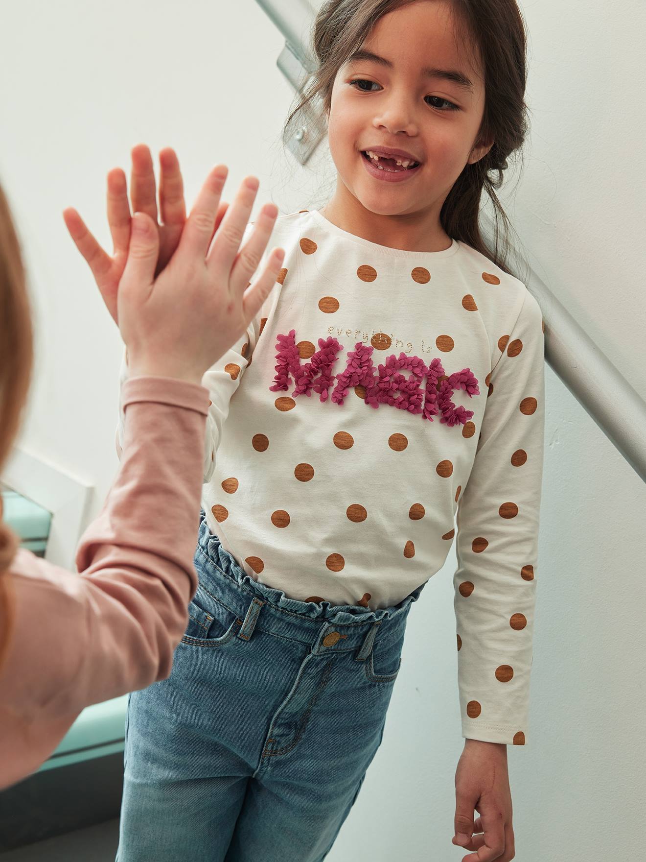 Mädchen Shirt mit Reliefschrift von Vertbaudet