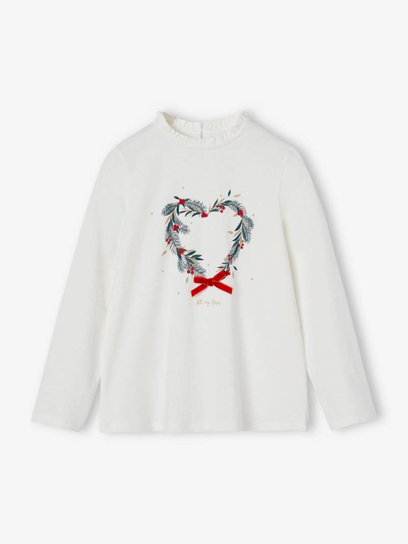 Mädchen Shirt mit Weihnachtskranz von Vertbaudet