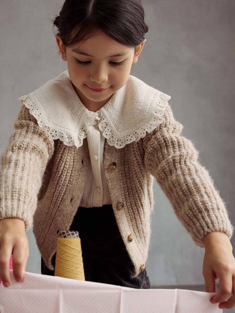 Mädchen Strickjacke mit Knopfverschluss camel von Vertbaudet