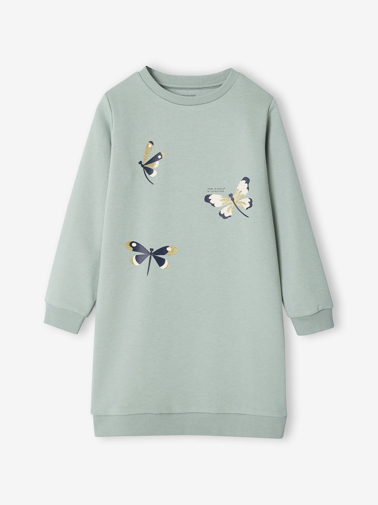 Mädchen Sweatkleid BASIC salbei von Vertbaudet