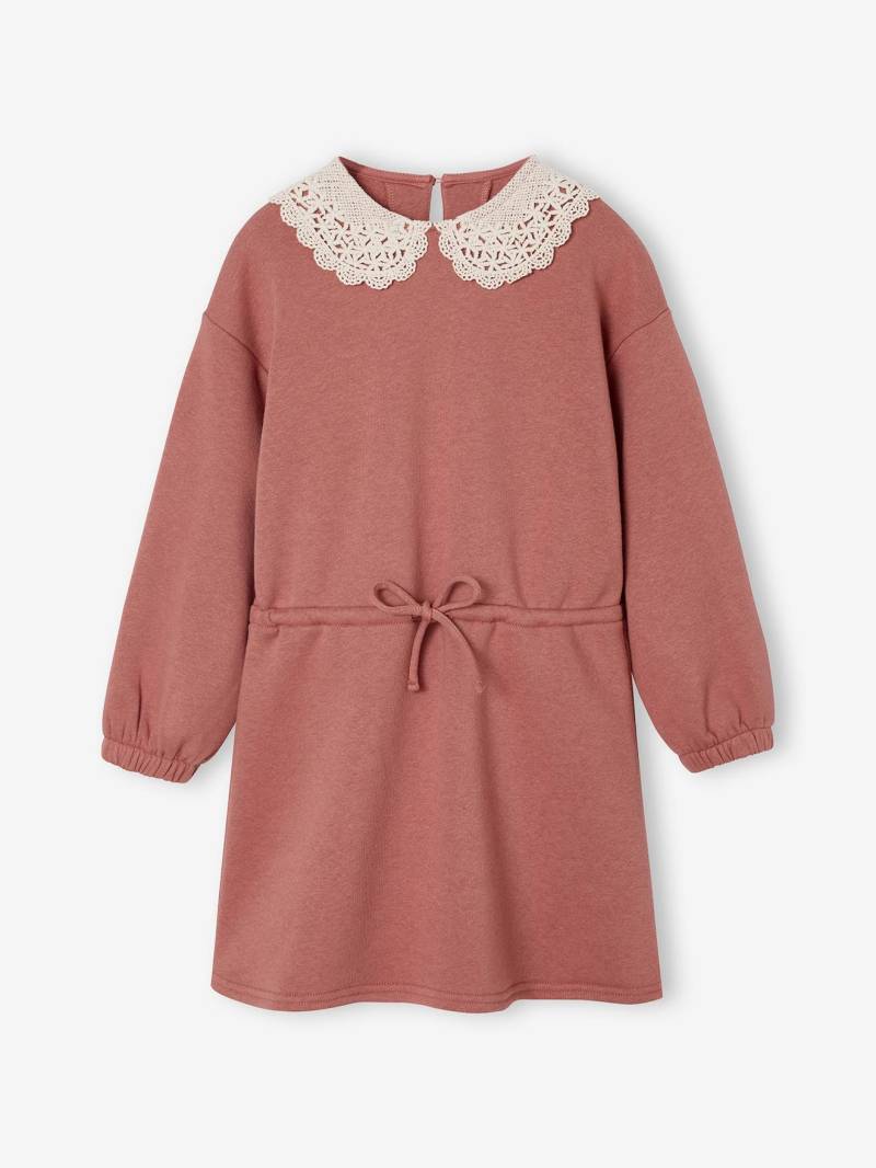 Mädchen Sweatkleid mit Makramee-Kragen und Recycling-Polyester Mädchen Sweatkleid mit Makramee-Kragen und Recycling-Polyester von Vertbaudet