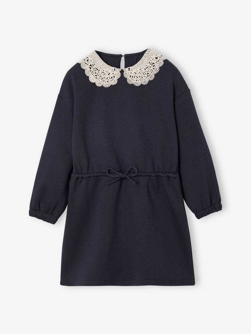 Mädchen Sweatkleid mit Makramee-Kragen und Recycling-Polyester von Vertbaudet