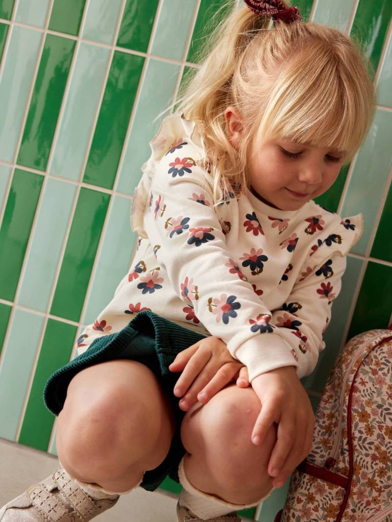 Mädchen Sweatshirt mit Volants und Prints von Vertbaudet