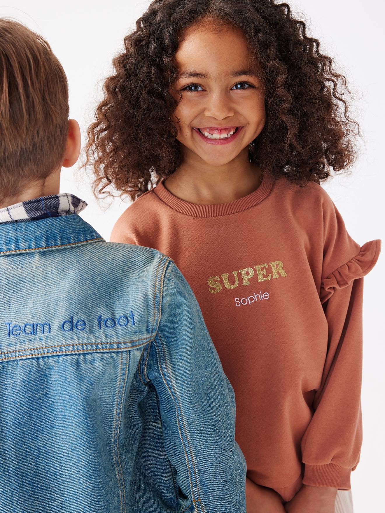 Mädchen Sweatshirt SUPER mit Volants von Vertbaudet