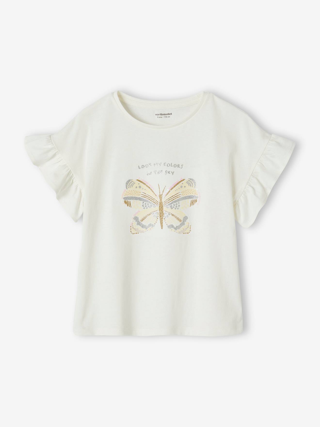 Mädchen T-Shirt mit Pailletten Oeko-Tex von Vertbaudet