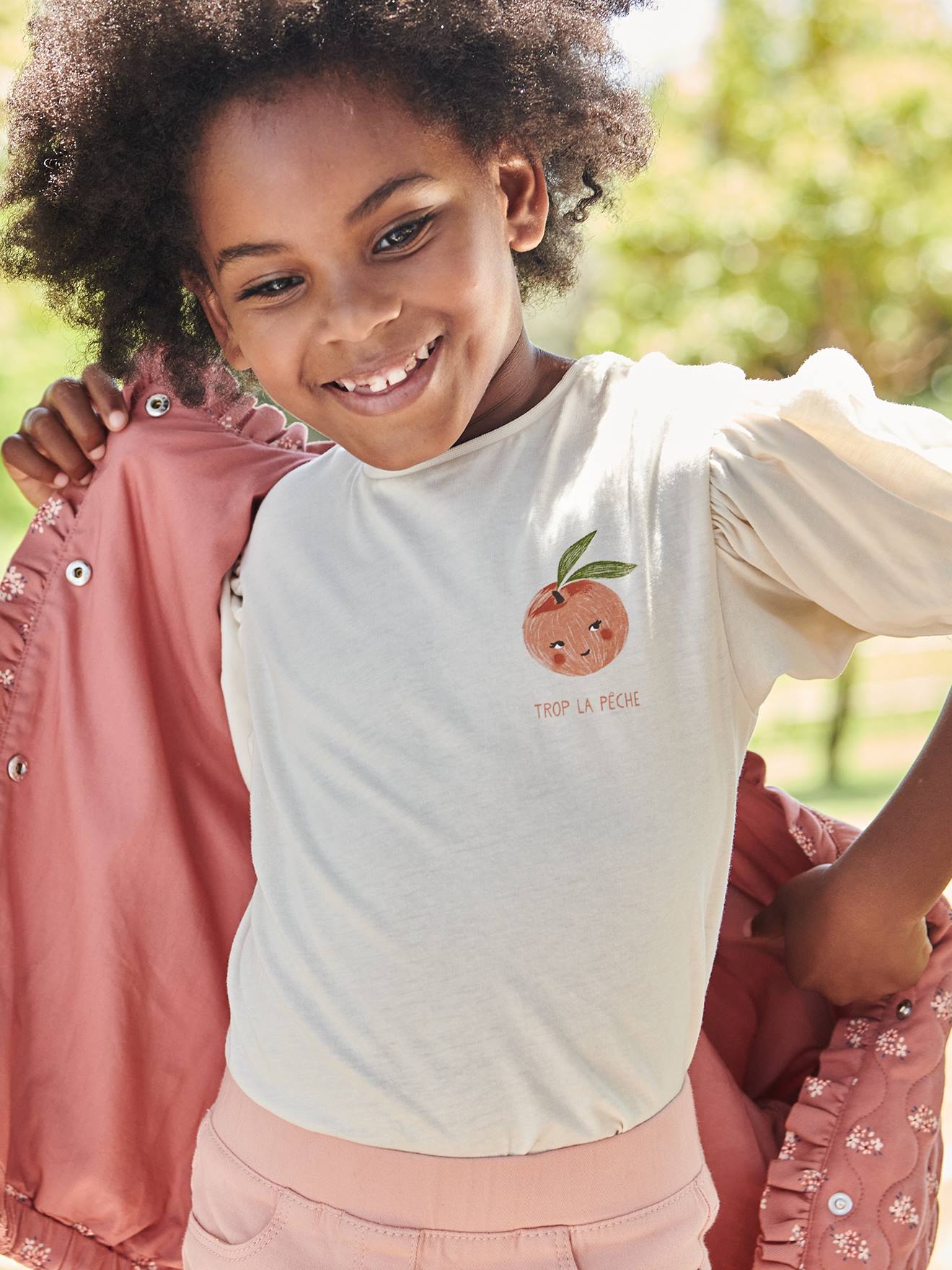 Mädchen T-Shirt mit kurzen Ballonärmeln von Vertbaudet