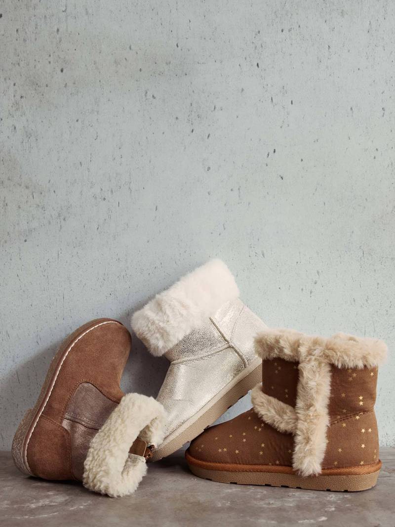 Mädchen Warmfutter-Boots mit Reißverschluss camel von Vertbaudet