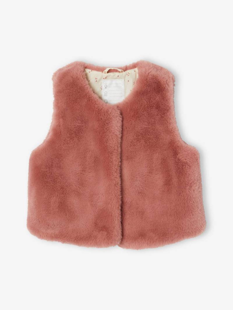 Mädchen Webpelzweste blush von Vertbaudet