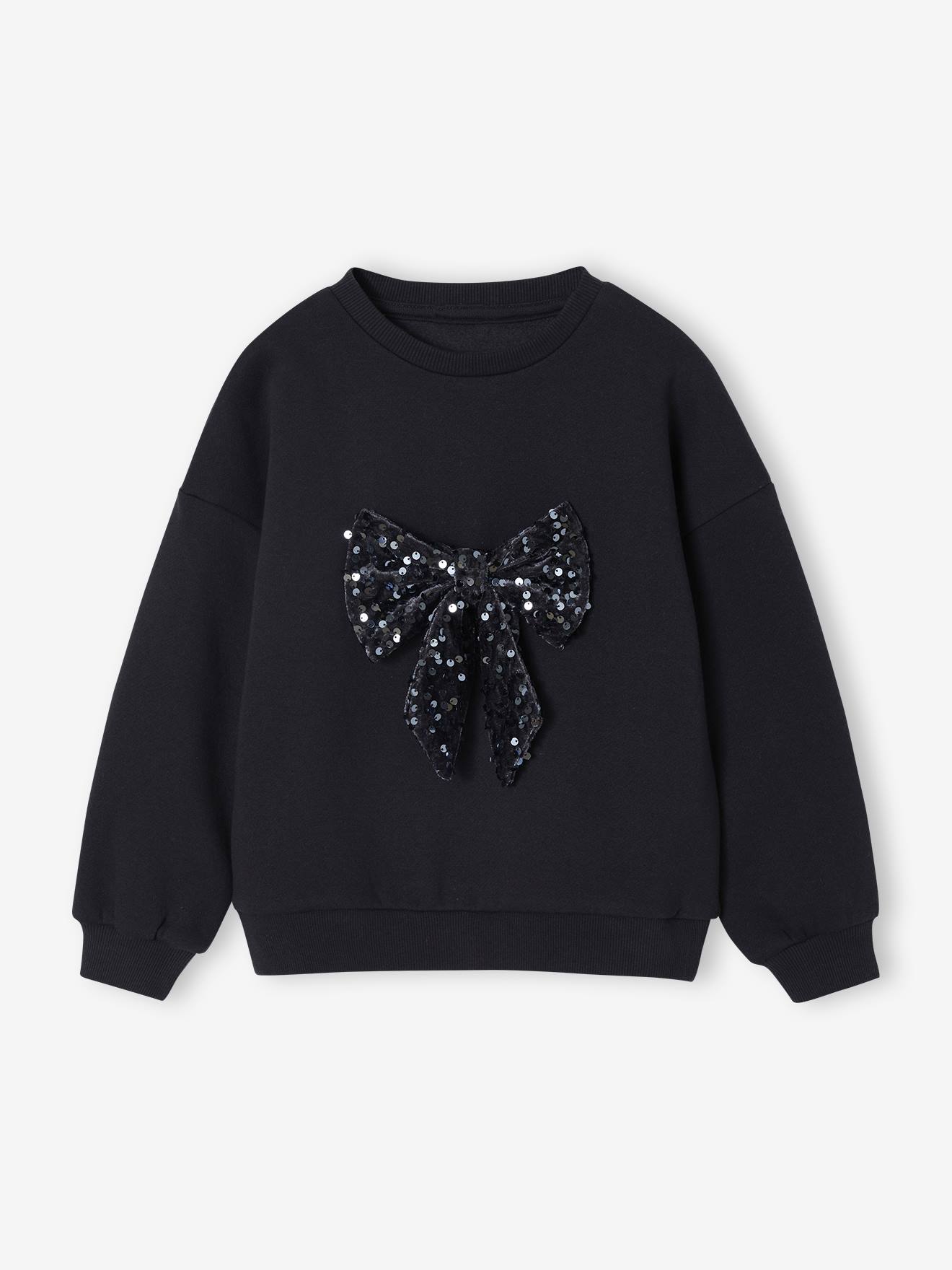 Mädchen Weihnachts-Sweatshirt mit Pailletten-Schleife von Vertbaudet