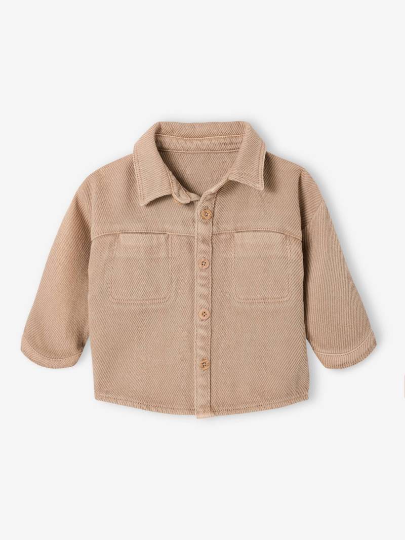 Baby Overshirt aus warmem Twill mit langen Ärmeln pekannuss von Vertbaudet