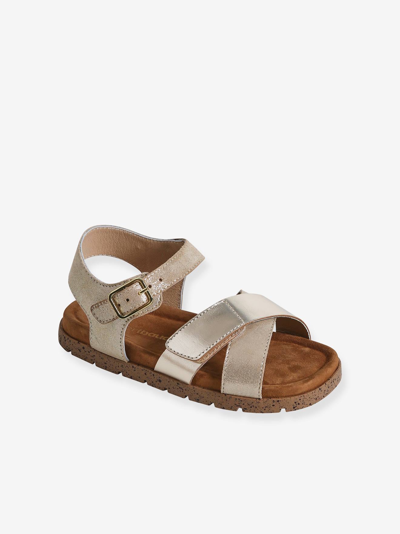 Offene Kinder Ledersandalen mit Klettriemchen Offene Kinder Ledersandalen mit Klettriemchen von Vertbaudet