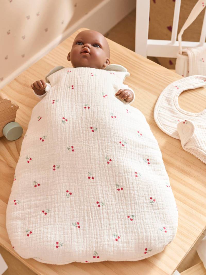 Puppen-Schlafsack aus Baumwoll-Musselin VINTAGE BLUMEN von Vertbaudet