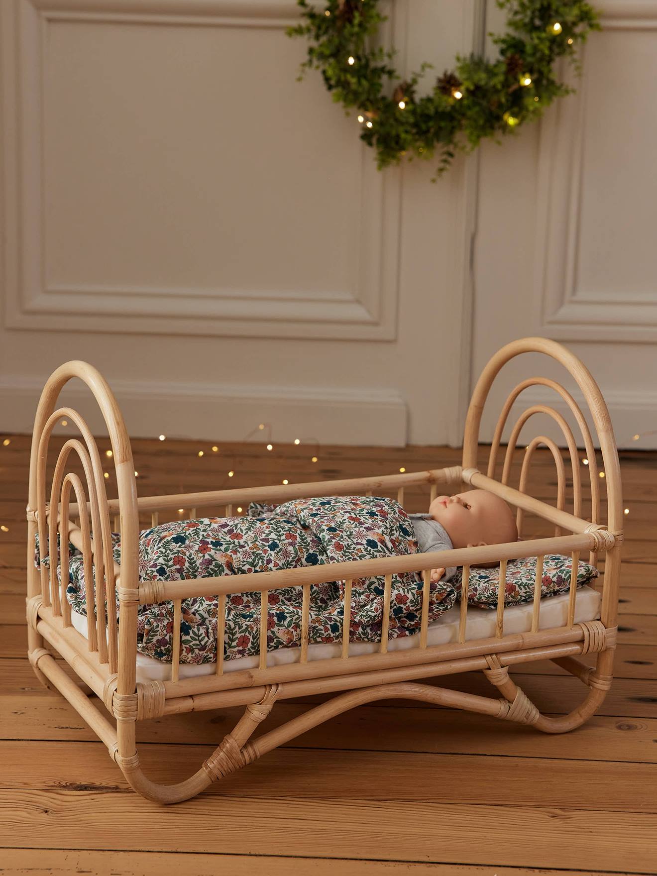 Puppenbett aus Rattan MINI BOHO von Vertbaudet