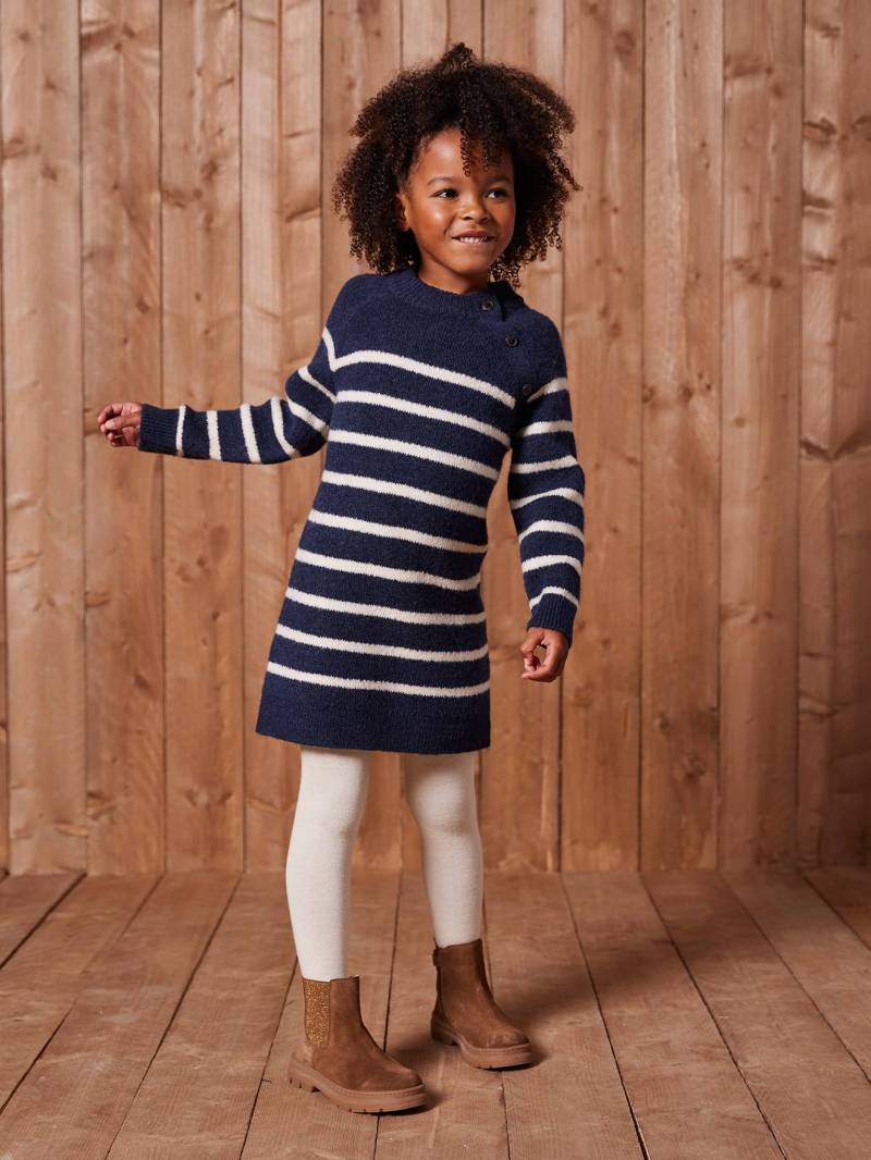 Ringelkleid aus Strick Mädchen von Vertbaudet