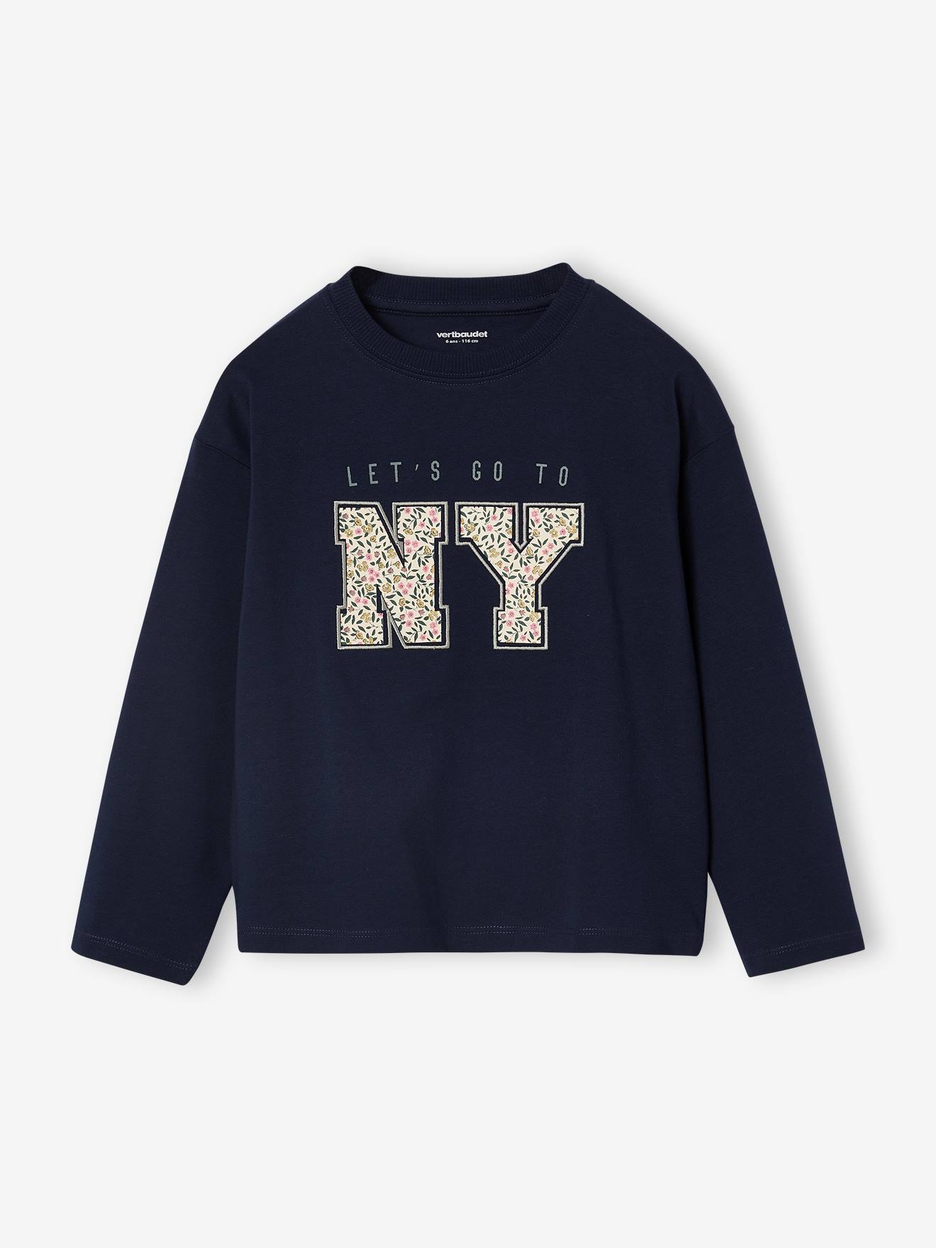 Shirt mit Buchstaben-Applikation Mädchen von Vertbaudet