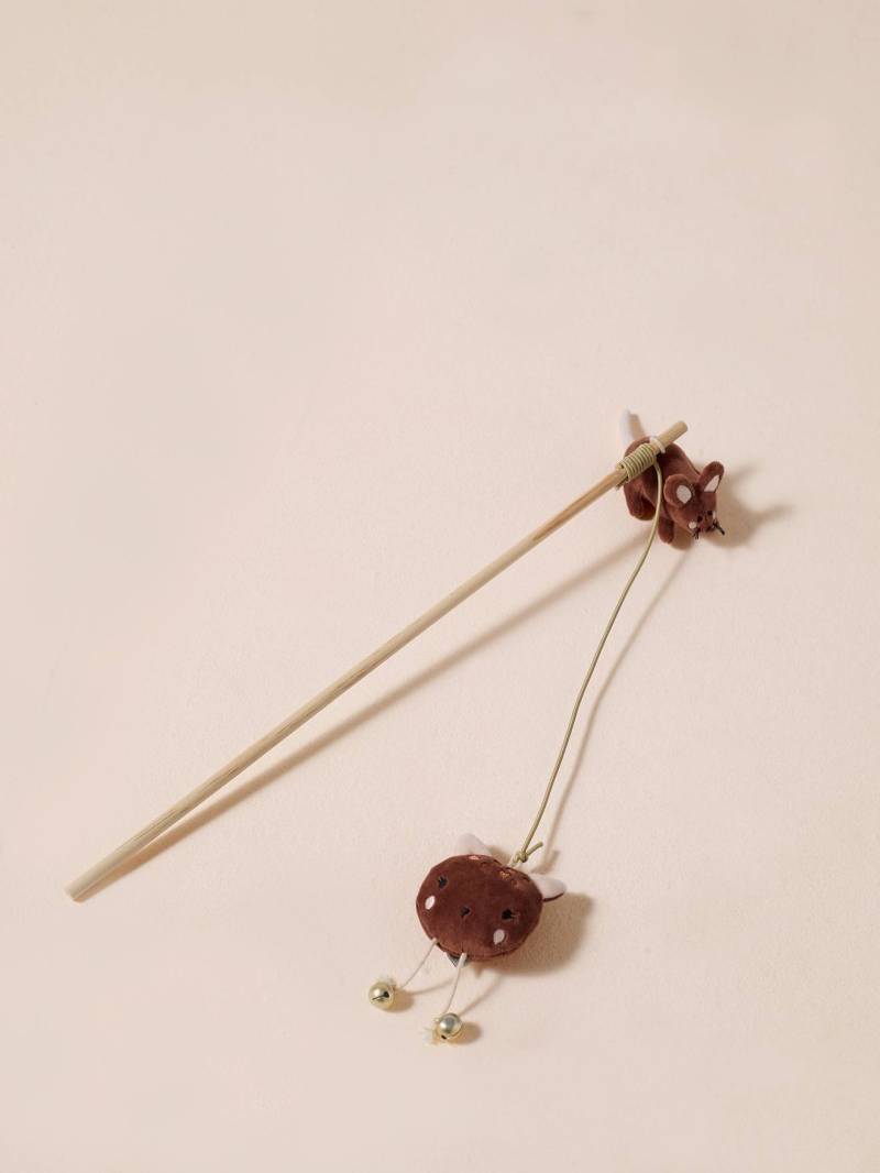 Katzenangel mit Maus-Spielzeug cappuccino von Vertbaudet