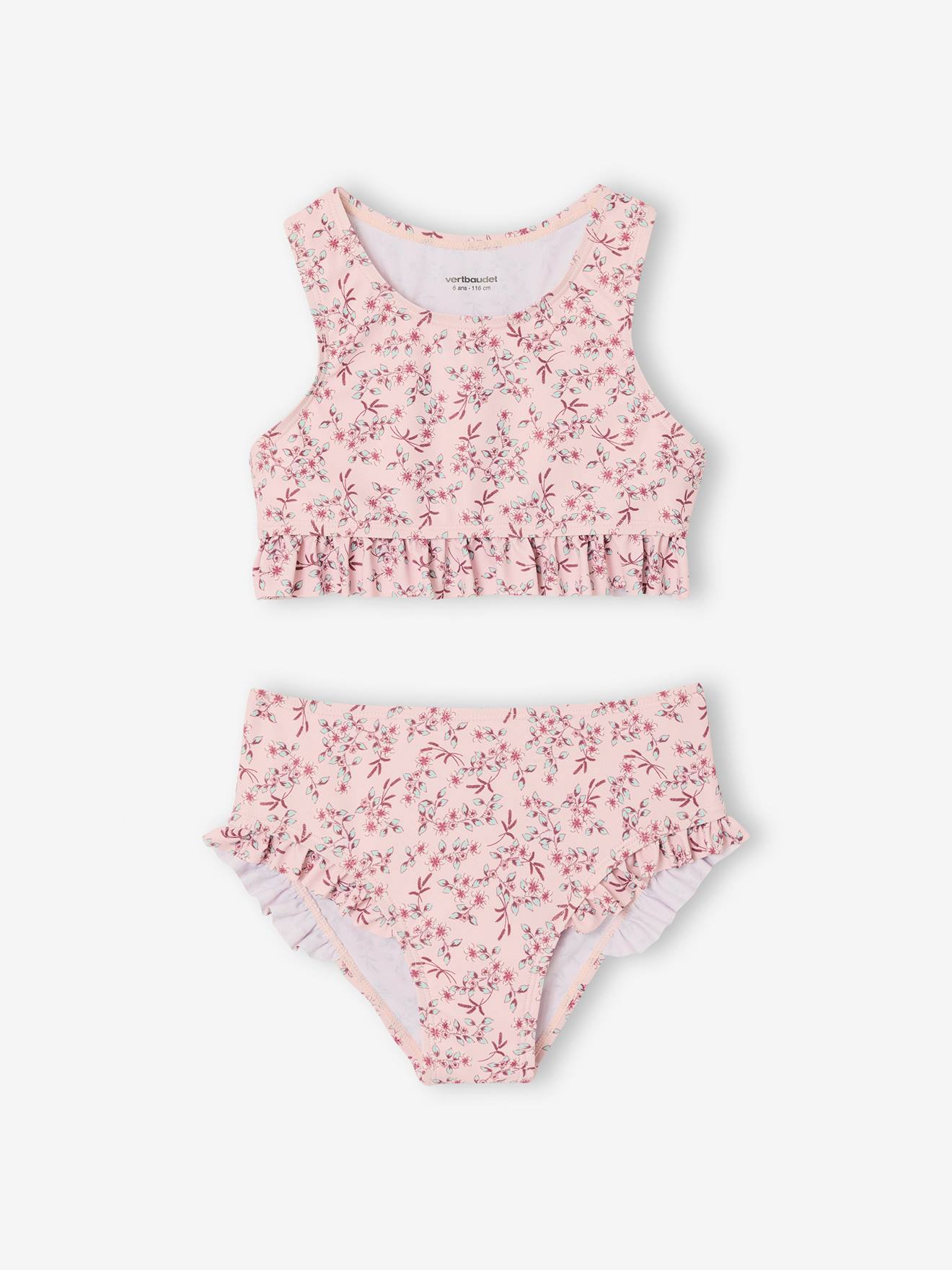 Tankini mit Rüschen Mädchen hell von Vertbaudet