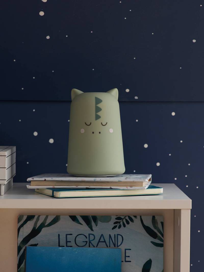 Tragbare Kinderzimmer Akkuleuchte DINO salbei von Vertbaudet