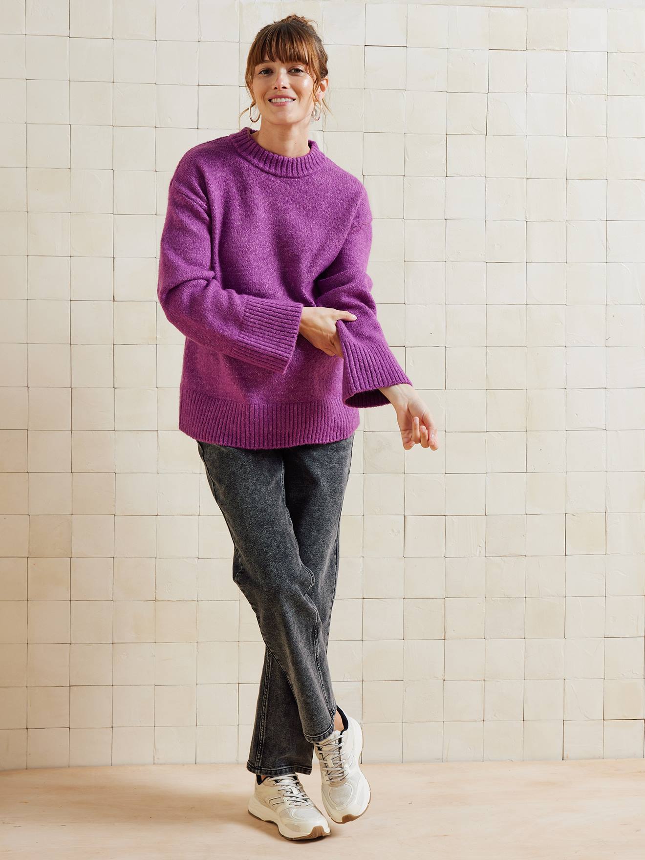 Umstands-Jeans mit geradem Bein und nahtlosem Einsatz am Bauch er denim Umstands-Jeans mit geradem Bein und nahtlosem Einsatz am Bauch er denim von Vertbaudet