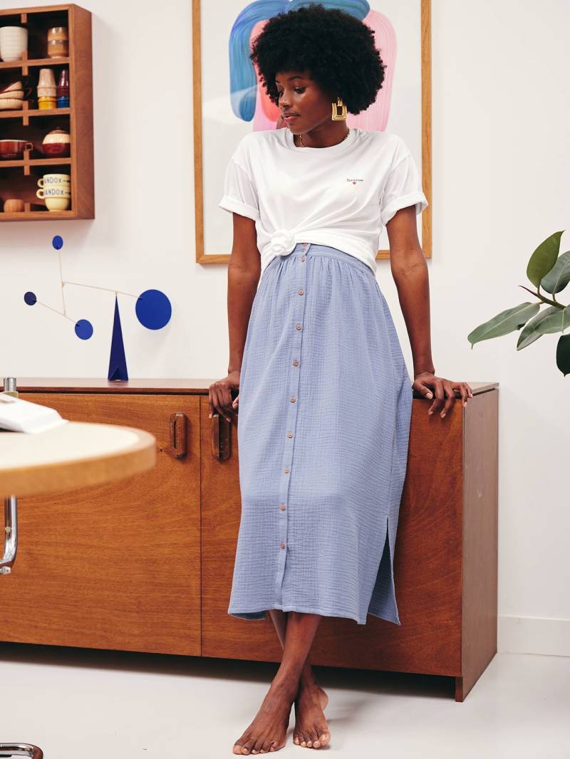 Umstands-Maxirock aus Musselin von Vertbaudet