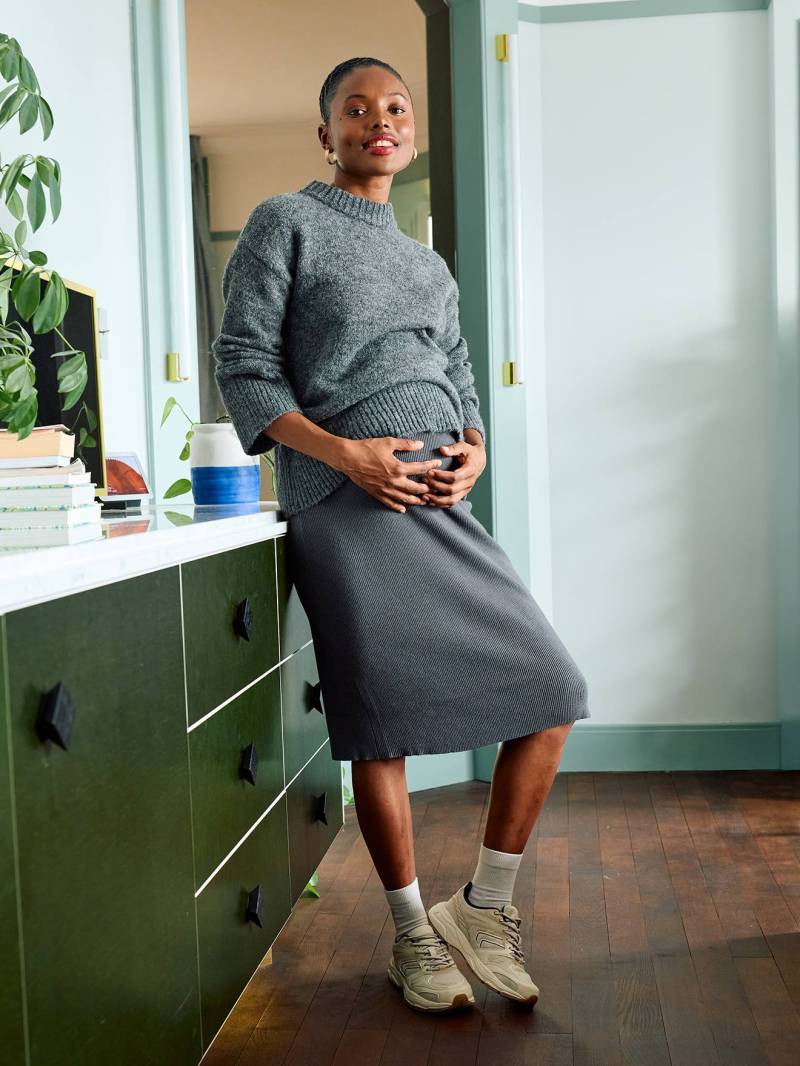 Umstands-Midirock aus Rippstrick Umstands-Midirock aus Rippstrick von Vertbaudet