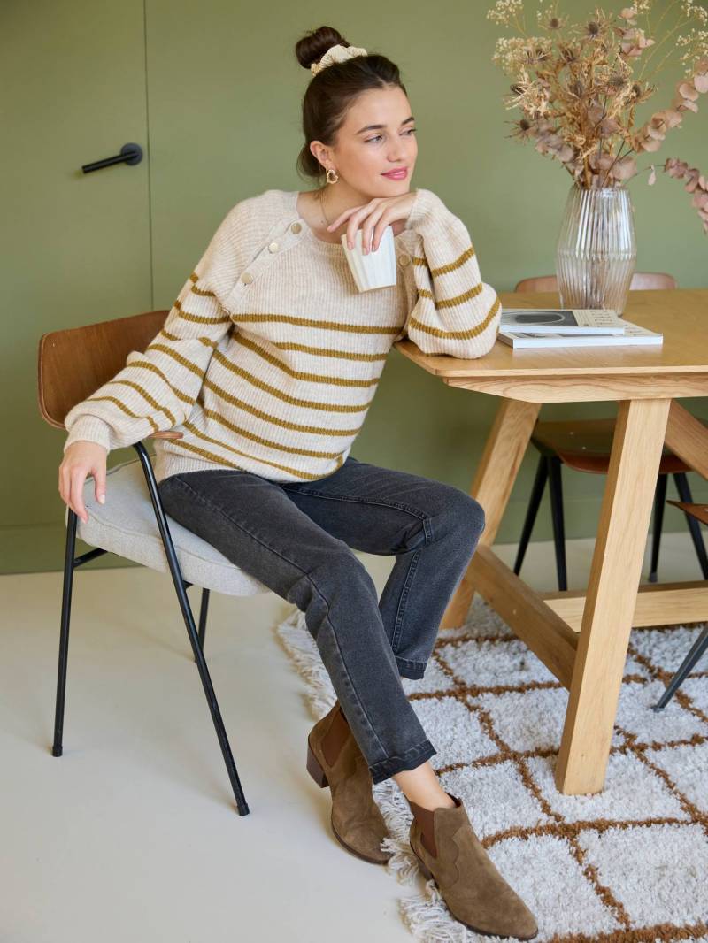 Umstands-Pullover im Matrosenlook mit Stillöffnung an der Schulter von Vertbaudet