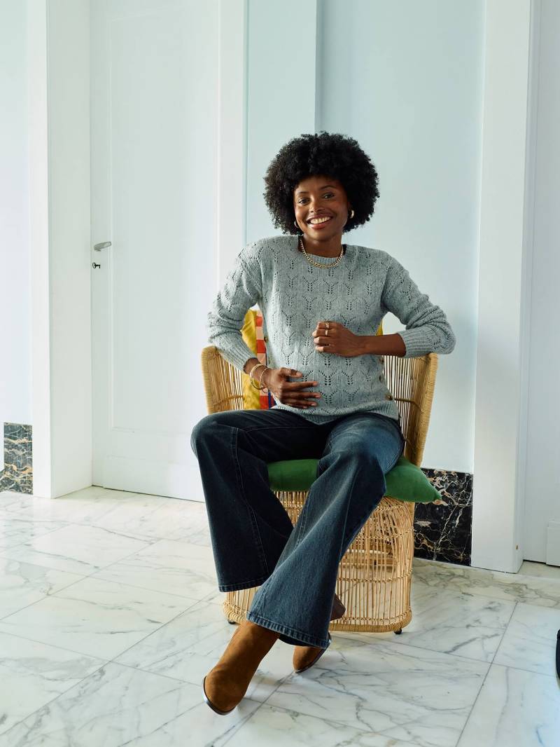 Umstandspullover mit Lochstrickmuster von Vertbaudet