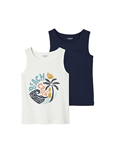 VERTBAUDET 2er Pack Jungen Tank Top Palme, Set weiß, 10 Jahre von Vertbaudet