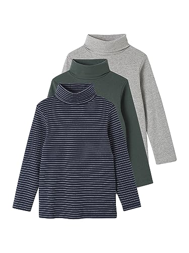 VERTBAUDET 3 Stück Jungen Stehkragen Tops, Grün (Vert anglais), 2 Jahre von Vertbaudet