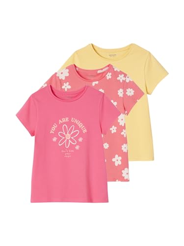 VERTBAUDET 3 Stück T-Shirts Mädchen verschiedene Details schillernd, Pastellgelb, 4 Jahre von Vertbaudet