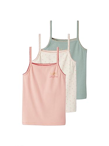 VERTBAUDET 3 Stück Tanktops Fantasie Mädchen aus Rippstrick, Nude-Rosa, 12 Jahre von Vertbaudet