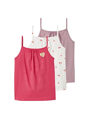 VERTBAUDET Basics Tanktops mit dünnen Trägern für Mädchen, 3 Stück, Rosa, 3 Jahre von Vertbaudet
