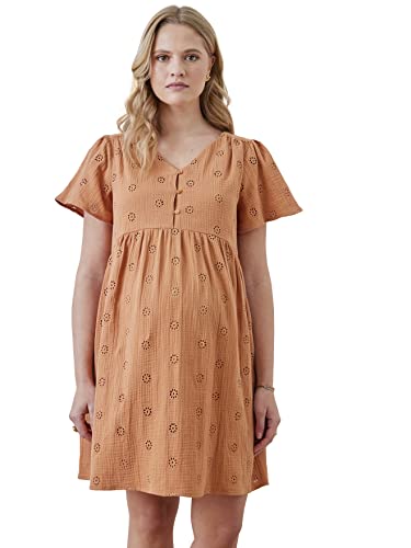 VERTBAUDET Baumwoll-Chiffon-Kleid für Schwangerschaft und Stillzeit Ton 40 von Vertbaudet