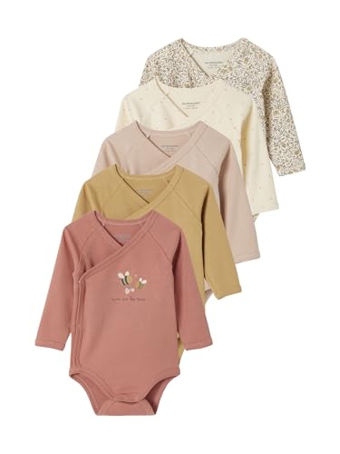 Vertbaudet Bio-Kollektion: 5er-Pack Baby Wickelbodys mit langen Ärmeln vanille 56 von Vertbaudet