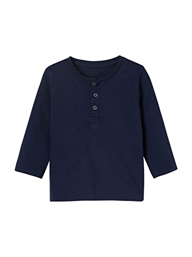 VERTBAUDET Jungen Baby Henley-Shirt Oeko Tex® Nachtblau 80 von Vertbaudet