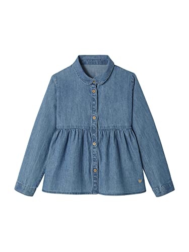 VERTBAUDET Mädchen Bluse, Light-Denim Blue Stone 140 von Vertbaudet