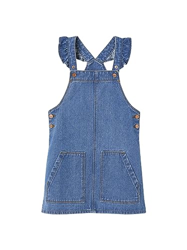 VERTBAUDET Mädchen Kleid Latzhose Jeanskleid mit Rüschen, blau, 12 Jahre von Vertbaudet