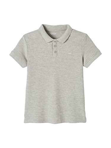 VERTBAUDET Poloshirt, kurzärmelig, Stickerei auf der Brust, Jungen, Oeko-Tex®, grau meliert, 8 Jahre von Vertbaudet
