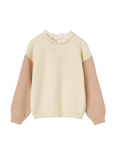 VERTBAUDET Pullover mit ausgefallenem Kragen für Mädchen, Rosa / Beige, 10 Jahre von Vertbaudet