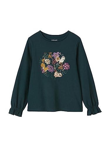 VERTBAUDET Romantisches Top mit ausgefallenem Motiv für Mädchen, blau (petrol blue), 10 Jahre von Vertbaudet