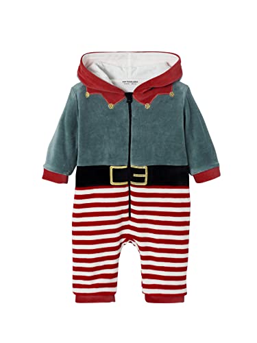VERTBAUDET Schlafanzug aus Samt, Motiv: Weihnachtsmann, Unisex, Baby, Rot, 1 m - 54 cm von Vertbaudet