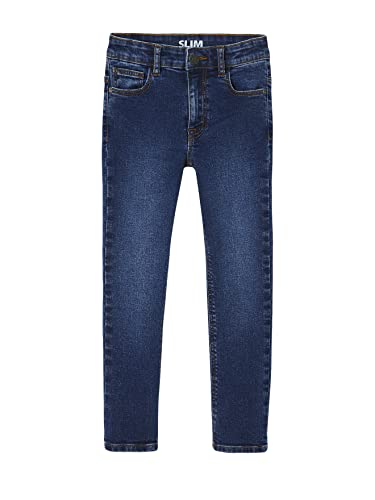 Vertbaudet Jungen Slim-Fit-Jeans Basic, Bundweite verstellbar Blue Stone 128 von Vertbaudet