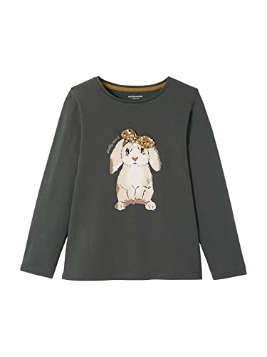 VERTBAUDET T-Shirt, Fantasie, Relief-Motiv, für Mädchen, langärmlig, dunkelgrau, 4 Jahre von Vertbaudet